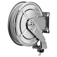 Stainless steel hose reel for CO2 carbonation dispensing for 15m of 10mm I.D. clear hose 
