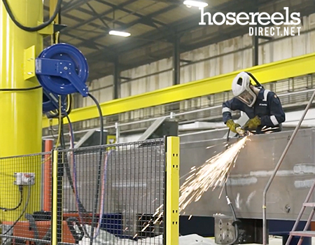 T Series hose reel being used at Severfield fabrication